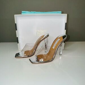 AQUAZZURA - Mirror Mule PVC - New with Box - Silver - 38US - Perfect condition